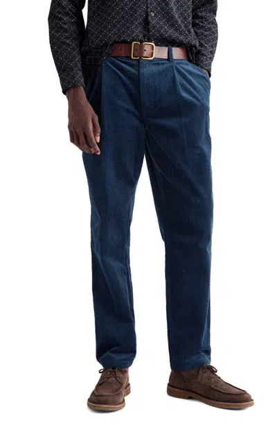 Seasalt Cornwall Yeoman Organic Cotton Corduroy Straight Leg Pants In Blue