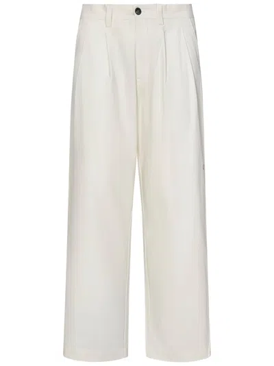 Sease 2 Pences Wide Fit Trousers In White