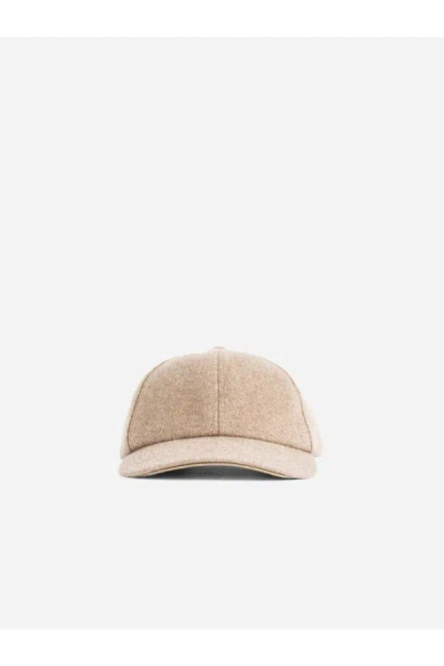 Sease Ac032tn373 Felted Wool Baseball Cap In Neutral