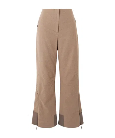 Sease Akuna Padded Cashmere Flared Ski Pants In Brown