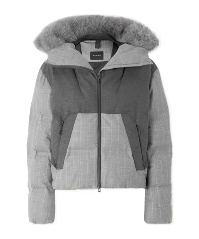 Sease Arlo Vampire 3.0 Hooded Quilted Striped Cashmere-blend Down Ski Jacket In Gray