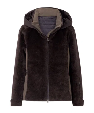 Sease Armor 3.0 Hooded Padded Alpaca Jacket In Brown
