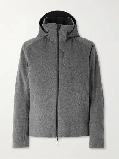 Sease Balma 2.0 Padded Coated-cashmere Hooded Jacket In Gray