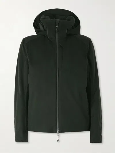Sease Balma 2.0 Padded Coated-cashmere Hooded Jacket In Green