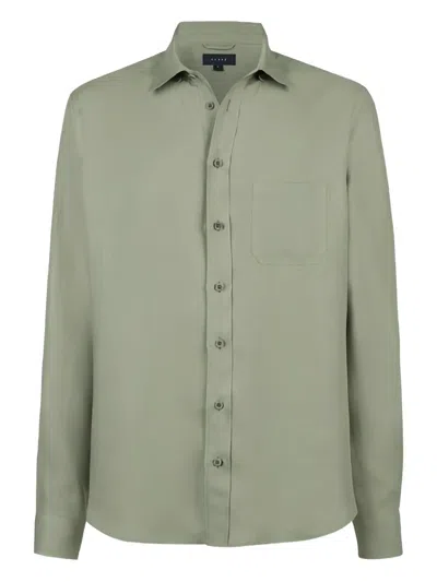 Sease Button-down Linen Shirt In Green
