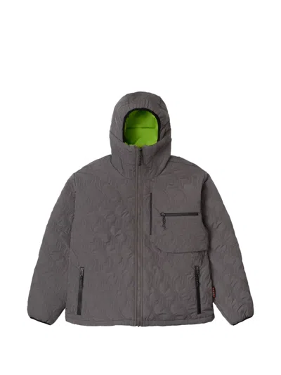 Sease C's Quilted Hooded Jacket In Gray