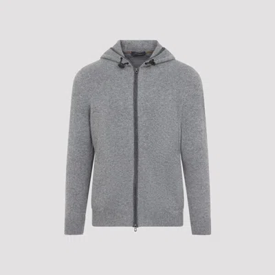 Sease Cashmere Hooded Zip Jacket In Gray