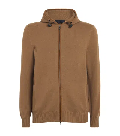 Sease Cashmere Waythree Zip Hoodie In Brown