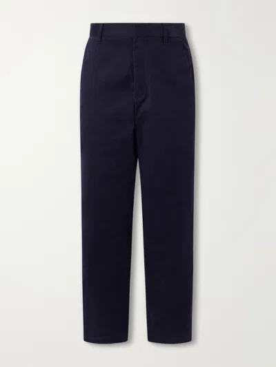 Sease Chino Tech Straight-leg Cotton-blend Twill Trousers In Blue