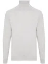 Sease Classic Turtle-neck Sweater With Ribbed Detailing In Gray