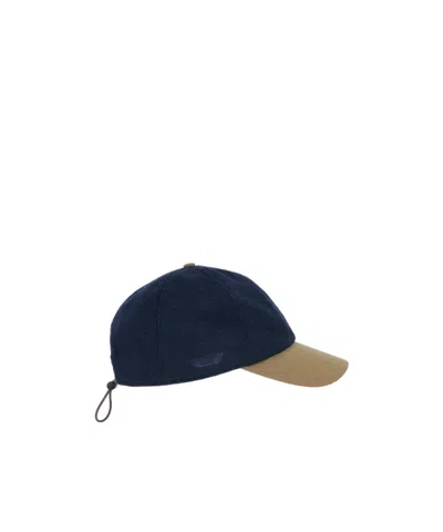 Sease Contrast-brim Cashmere Cap In Blue