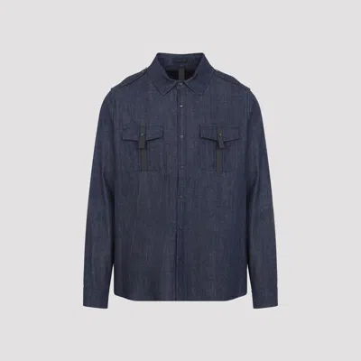 Sease Cotton Denim Overshirt In Blue