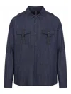 Sease Denim Overshirt With Shoulder-epaulettes In Blue