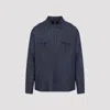 Sease Denim Overshirt With Shoulder-epaulettes In Blue