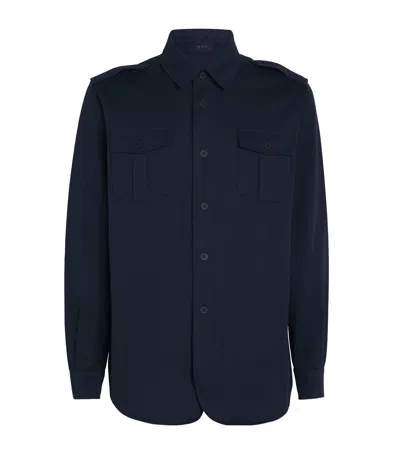 Sease Cotton General Overshirt In Navy