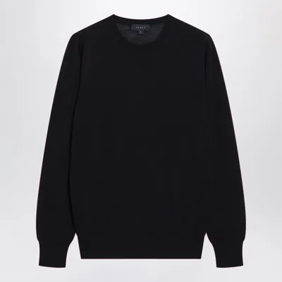 Sease Dark Blue Lasca Sweater In Extra-fine Wool In Black