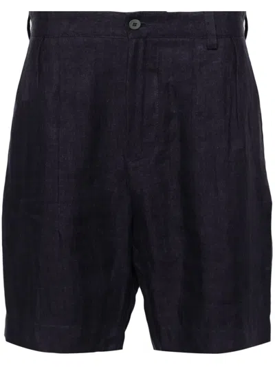 Sease Mid-rise Linen Chino Shorts In Blau