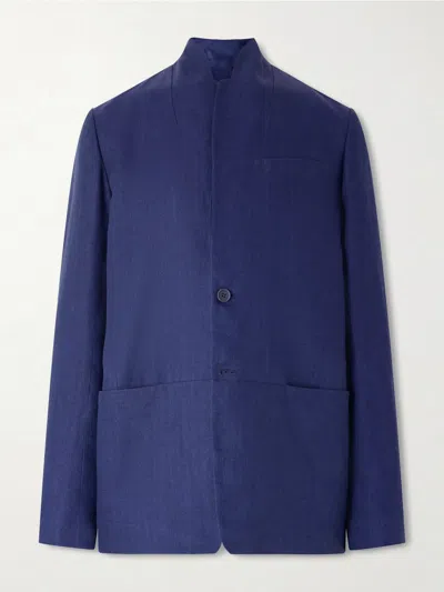 Sease Ellen Linen And Cotton-blend Blazer In Blue