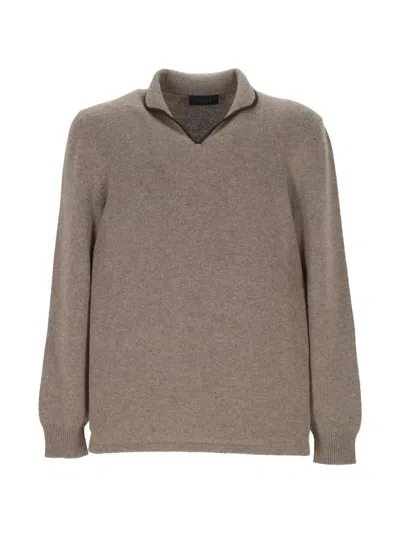 Sease Ellen Pull 2.0 Contrast-trim Fine-knit Top In Brown