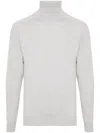 Sease Classic Turtle-neck Sweater With Ribbed Detailing In Grey
