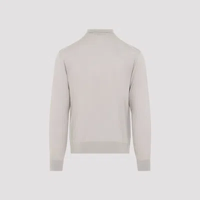 Sease Fine-knit Cashmere Polo Sweater With Button Placket In White