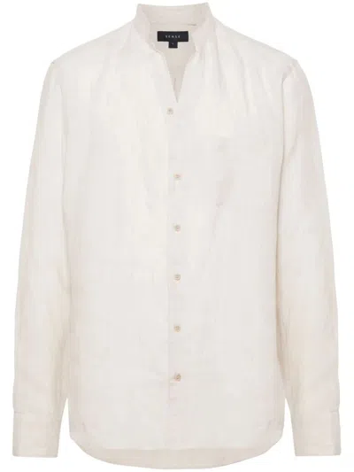 Sease Fish Tail Linen Shirt In Beige