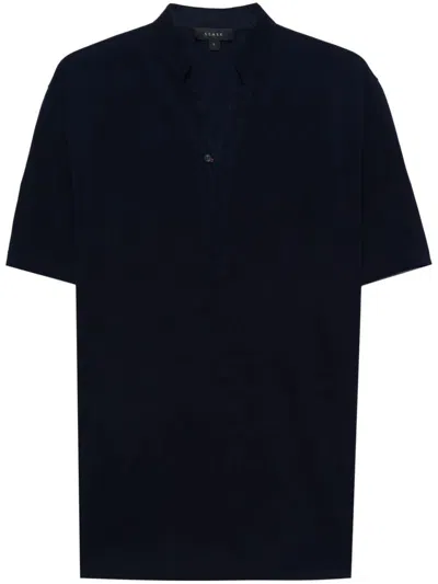 Sease Fish Tail Polo Shirt In Blue