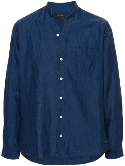 Sease Fish Taildenim Shirt In Blue
