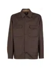 Sease Flap-pocket Overshirt In Brown