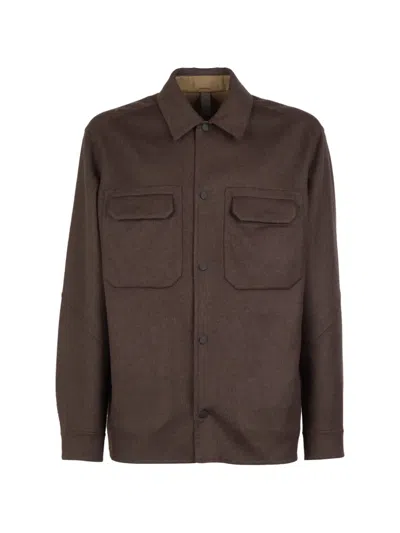 Sease Flap-pocket Overshirt In Brown