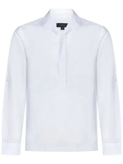 Sease Half Button Shirt In White
