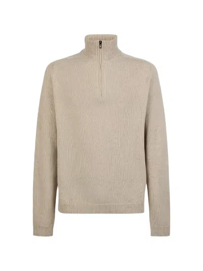 Sease Half-zip High-neck Sweater In Neutral