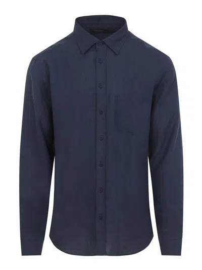 Sease Hemp Button Down Shirt In Blue