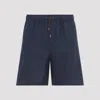 Sease Cod-2 Straight-leg Hemp Drawstring Shorts In Blue