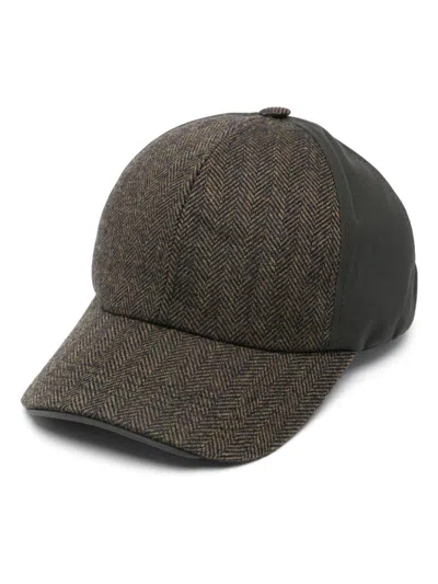 Sease Herringbone Cap In Brown