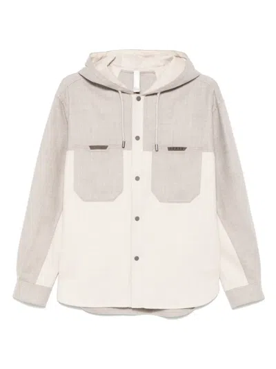 Sease Hooded Overshirt In Neutrals