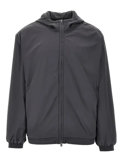 Sease Hybrid Reversible Zip-up Hoodie In Gray