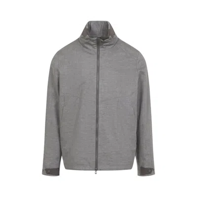 Sease Laminated Zip-up Jacket In Gray