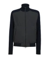 Sease Knit Hybrid Bomber In Black