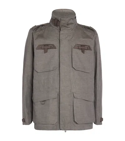 Sease Laminated Linen Endurance Jacket In Brown