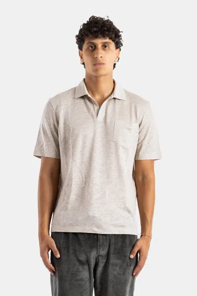 Sease Lightweight Linen Polo In Beige