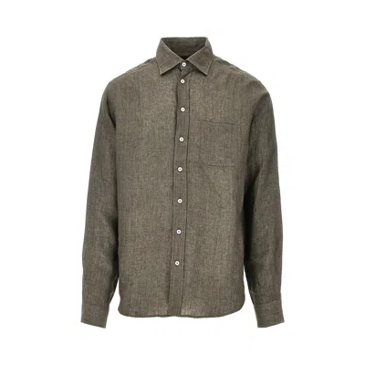 Sease Linen Classic Bd Shirt In Brown