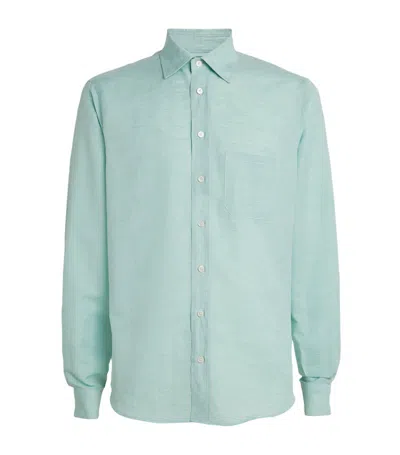 Sease Linen-cotton Long-sleeve Shirt In Green