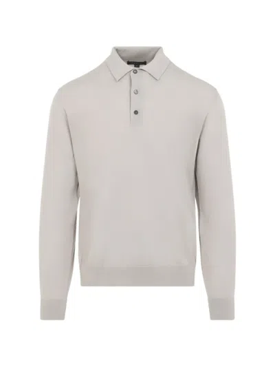 Sease Long-sleeve Polo Shirt In Gray