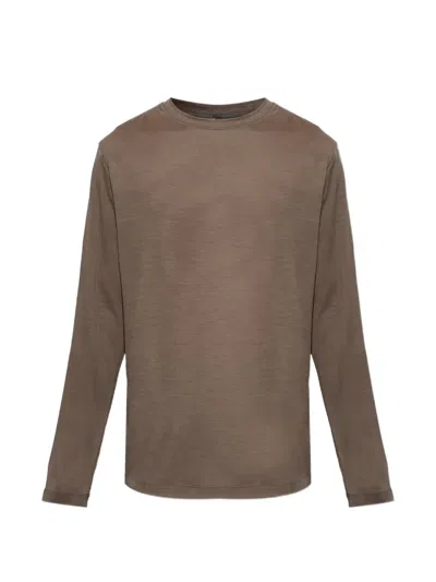 Sease Long-sleeve Wool T-shirt In Brown