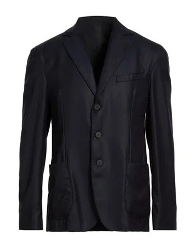 Sease Man Blazer Midnight Blue Size 3xl Virgin Wool, Cashmere