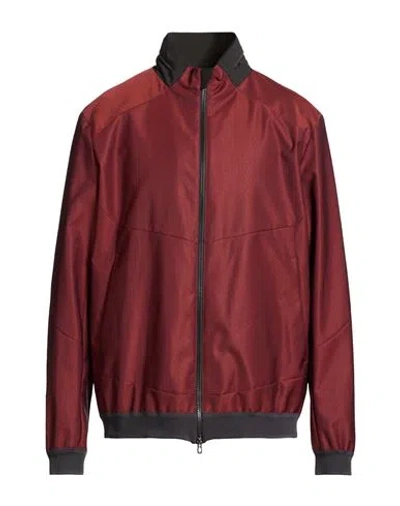 Sease Man Jacket Brick Size 42 Wool, Recycled Nylon In Red