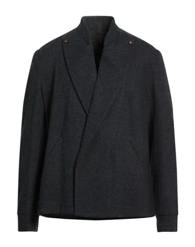 Sease Man Jacket Charcoal Size 44 Virgin Wool, Cashmere In Black