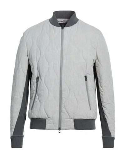 Sease Man Jacket Light Grey Size 3xl Cotton, Polyamide, Elastane In Gray