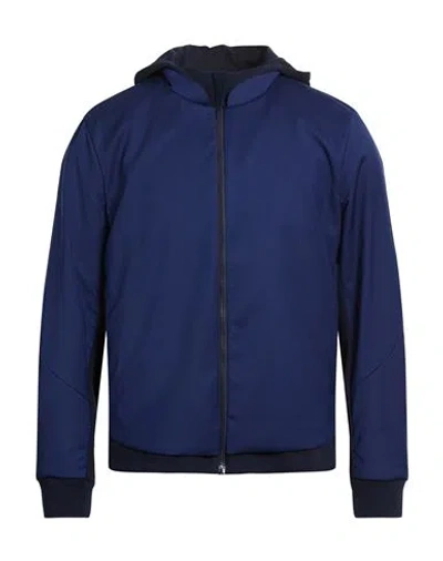 Sease Man Jacket Navy Size 46 Wool, Nylon In Blue